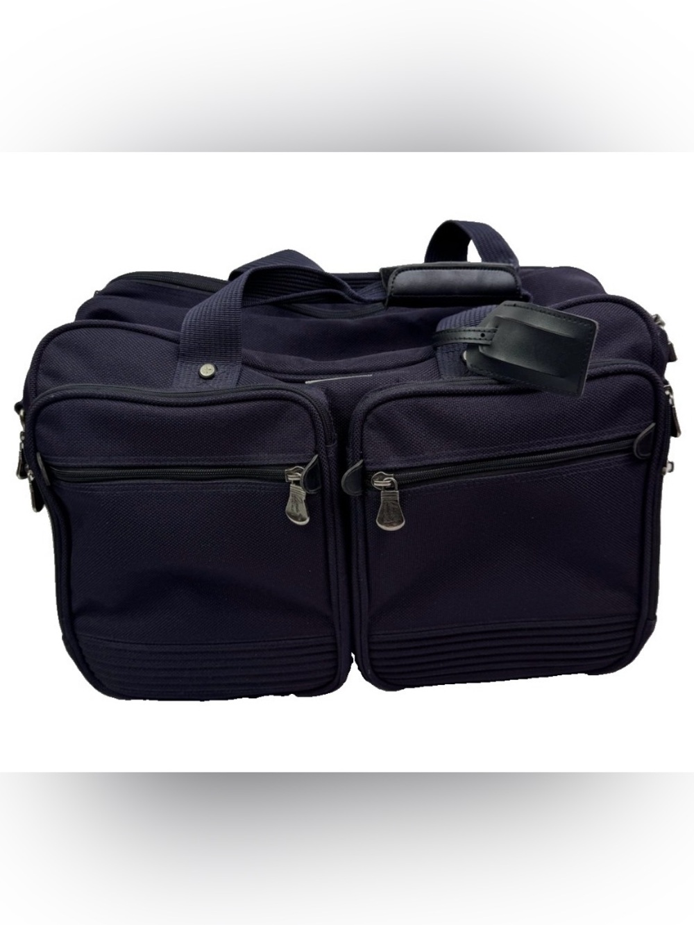 VTG Cayman By Ricardo Beverly Hills Blue Canvas Carry-on  Travel Luggage Handbag